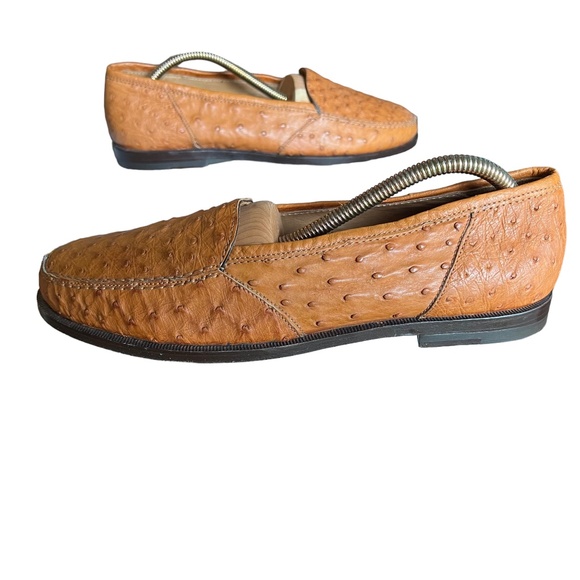 Giorgio\'s Ostrich Quill Men\'s Loafers Shoes Slip Ons Moccasin Authentic NEW 9.5